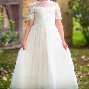Trish Scully Girls White Lace Harmony Dress size 10 NEW
